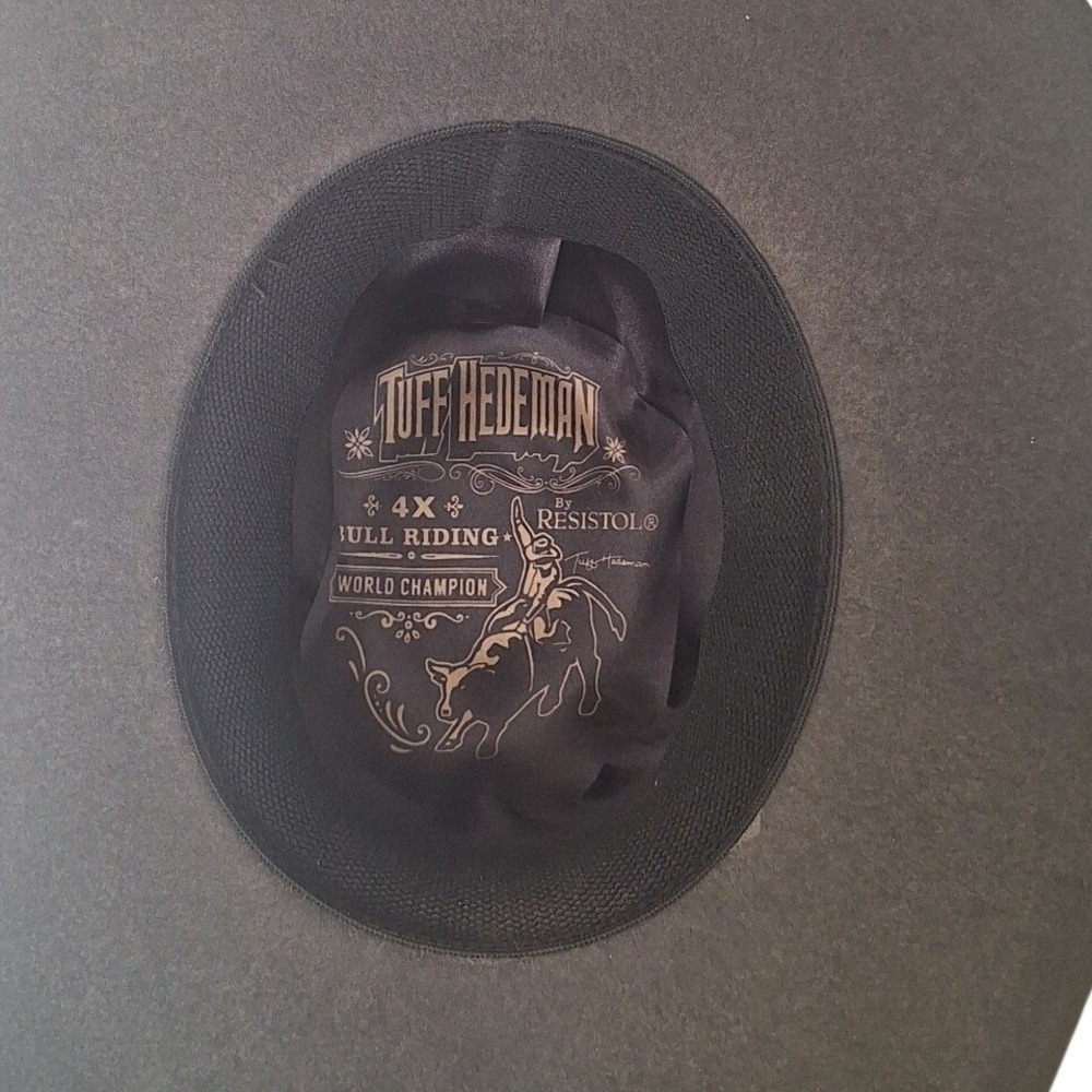 Resistol Tuff Hedeman 4X Cowboy Hat Grey Size 7-? Western Bull Riding Felt - Picture 4 of 8